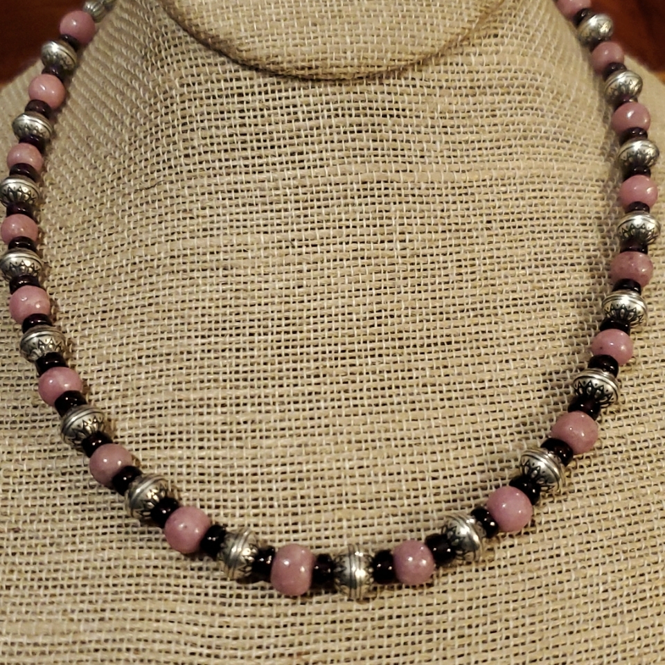 Carolyn Pollock Sterling Silver Natural Stone Bead Necklace